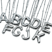 Collares Letra Globo Plateado