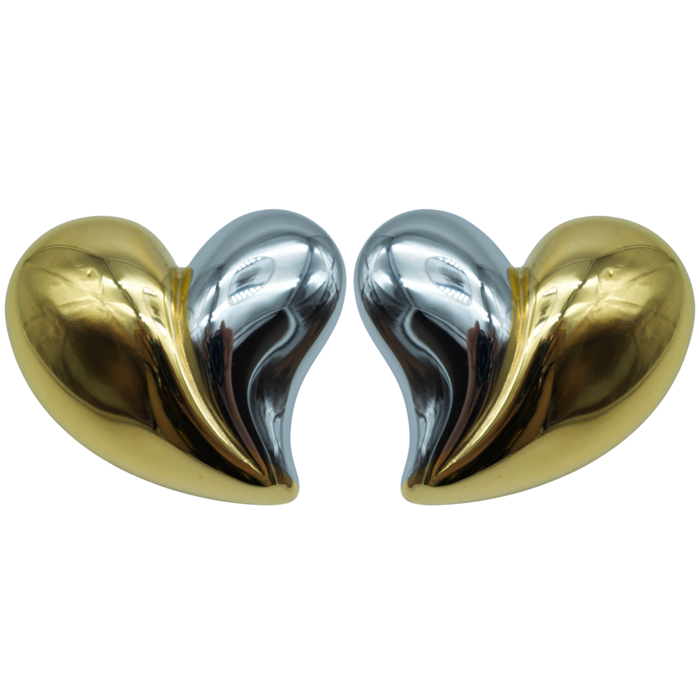 Aretes Corazón Chunky Bicolor