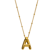 Gold Balloon Letter Necklace