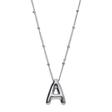 Collar Letra Globo Plateado