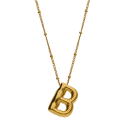 Gold Balloon Letter Necklace