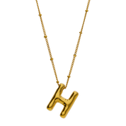 Gold Balloon Letter Necklace