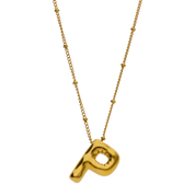 Gold Balloon Letter Necklace