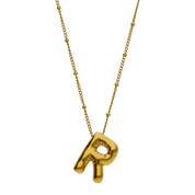 Gold Balloon Letter Necklace
