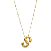 Gold Balloon Letter Necklace