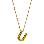 Gold Balloon Letter Necklace