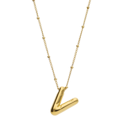 Gold Balloon Letter Necklace