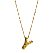 Gold Balloon Letter Necklace