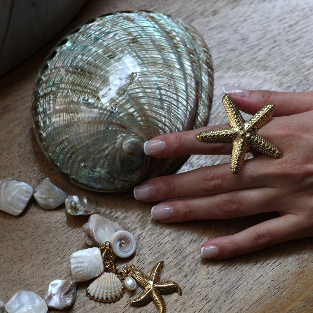 Anillo Estrella de Mar Chunky