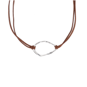 Silver Copal Plate Necklace